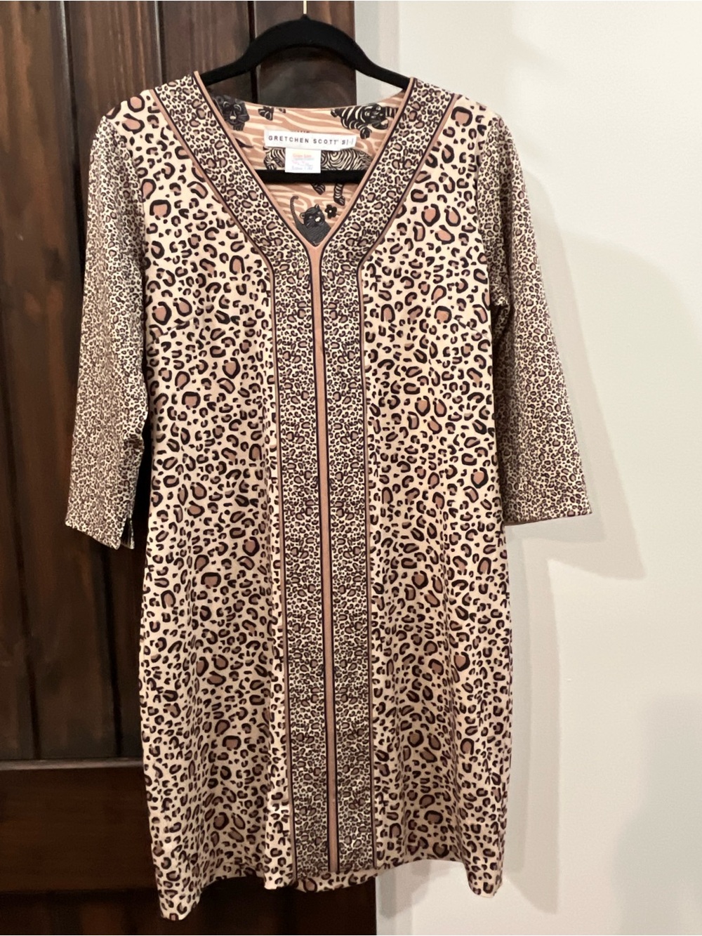 Gretchen Scott animal print dress medium like new
